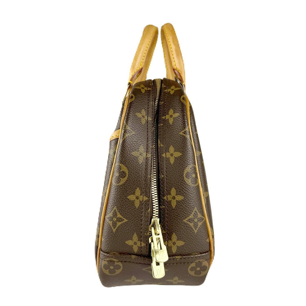 Louis Vuitton Brown Monogram Handbag Trouville Gold Canvas Brown Gold